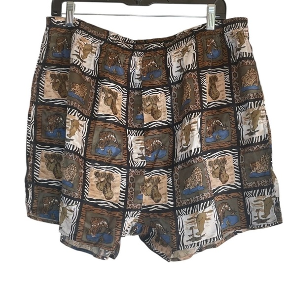 Accents by Isaac Zelcer Silk Boxer Shorts Animal Mens XL Vintage NWOT - Picture 1 of 6